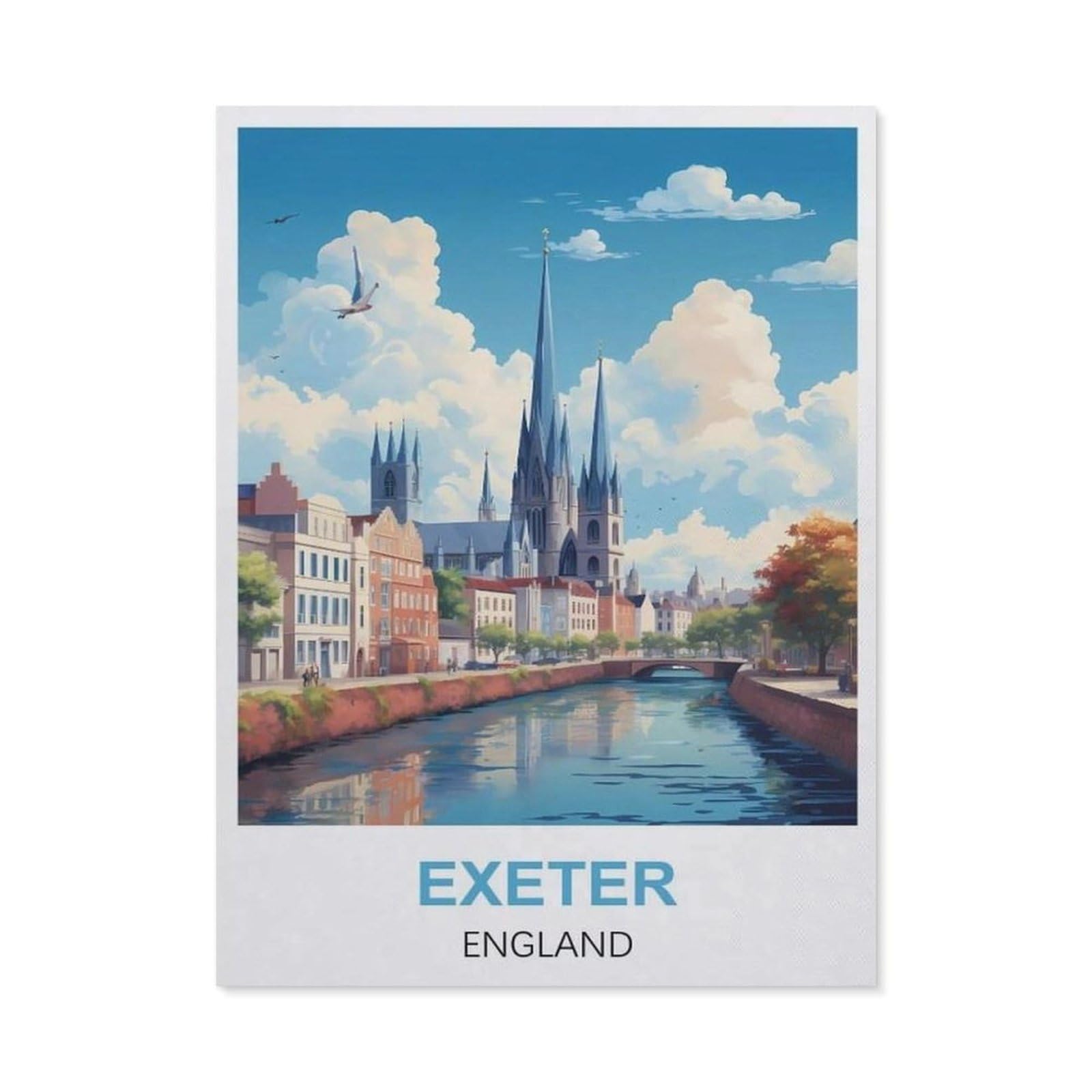 Funny Bathroom Wall Decor Signs，Exeter England(15x30cm）