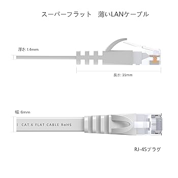 Amazon.co.jp: Lovicool LANケーブル 30m CAT6 フラットlan