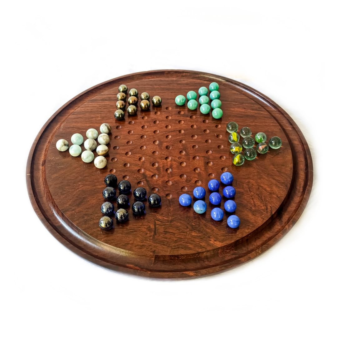 Wooden Chinese Checkers Game with Glass Marbles – Handcrafted Sheesham Wood, 9” Scratch-Resistant Board – Perfect Game for Adults, Teens & Older Children, Made in India (13 inches) (B0DDDTM211) Amazon Price History, Amazon Price Tracker