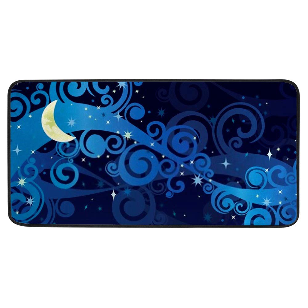 Tapis de cuisine constellation 39x20 inch en polyester antidérapant chic