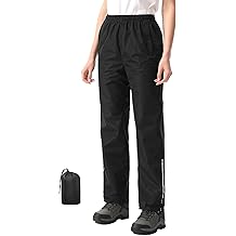 Women's Waterproof Rain Pants Packable Hiking Pants Over Pants Windproof Lightweight for Outdoor Hiking Golf Fishing