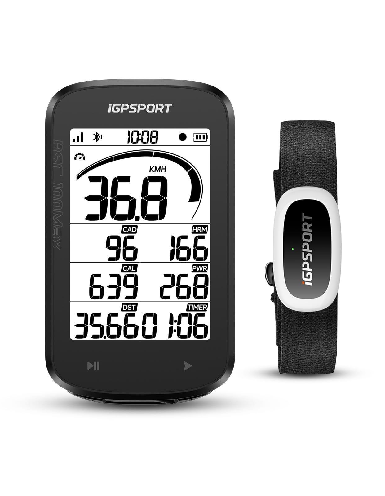 iGPSPORT BSC100MAX Compteur Velo sans Fil et HR50 Cardiofrequencemetre Ceinture Cardio
