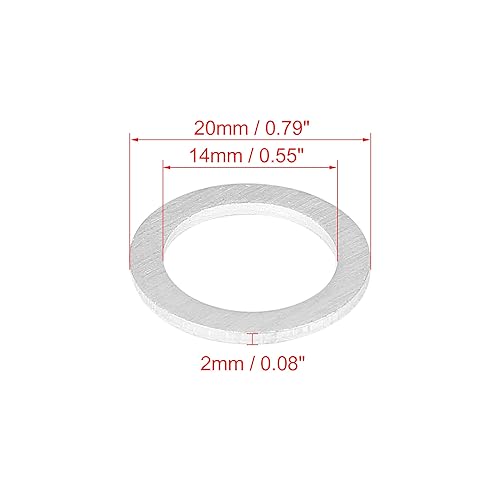 Miniatura 3 de X AUTOHAUX 20pcs M14 Tono Plata Aceite Drenaje Juntas de Tapón de Reemplazo para Mazda 9956-41-400