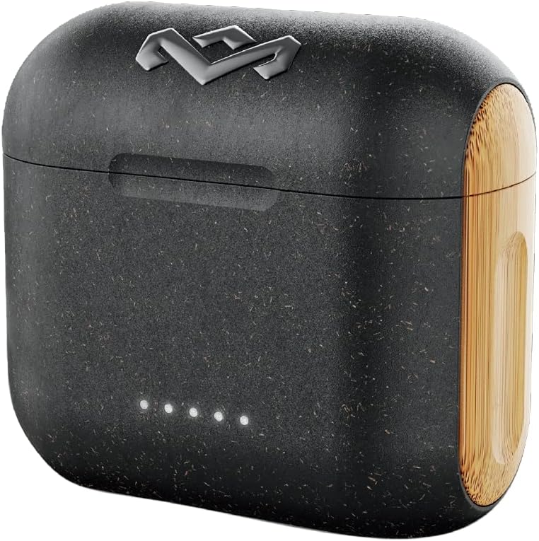 House of Marley Rebel True Wireless Earbuds with Microphone, Bluetooth Connectivity, 8 Hour Battery Life with Case Charging, and Sustainable Materials, Signature Black