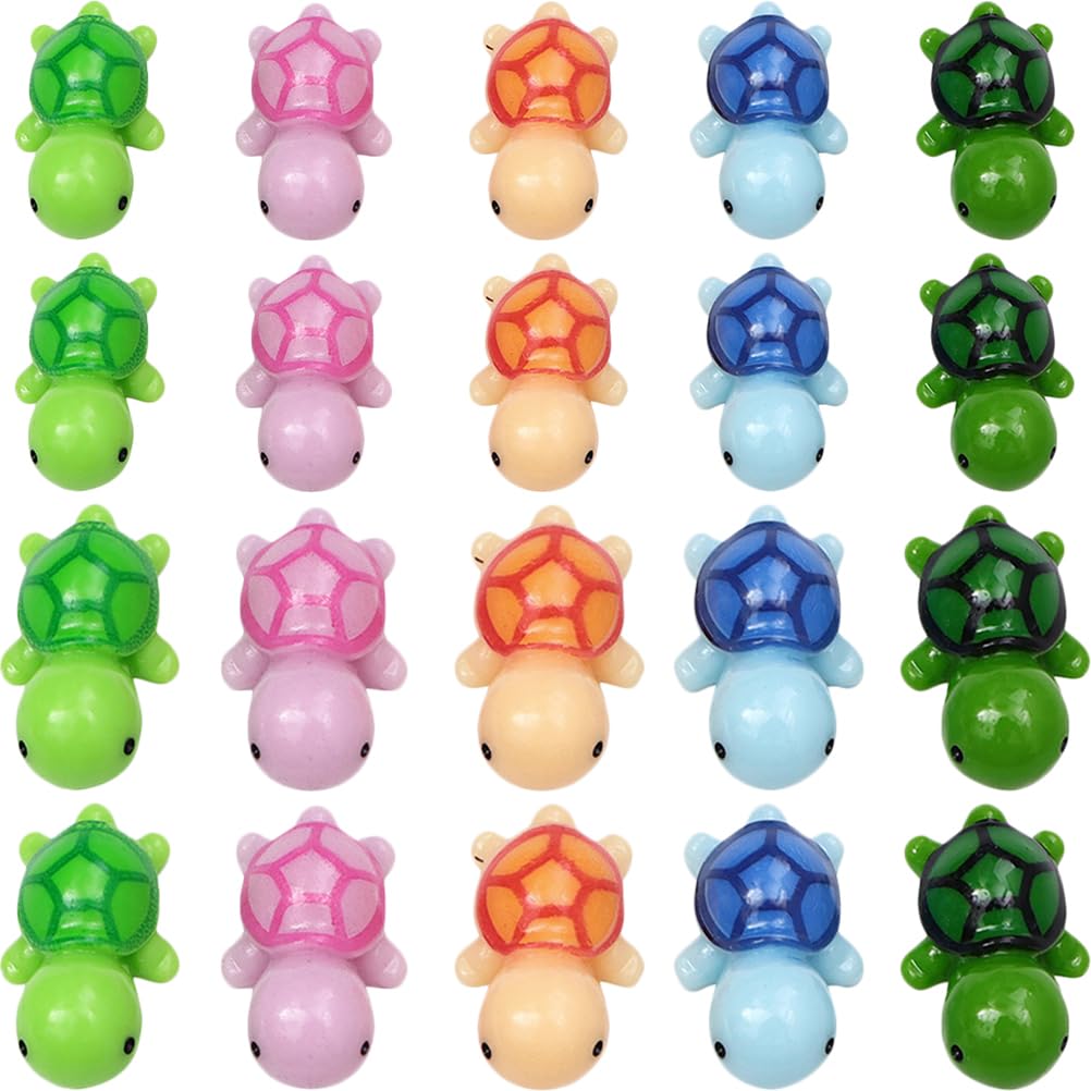 SAFIGLE Miniature Turtle Ornament Resin Figurine 1.38 Inch Small Tortoise Decoration for Garden Balcony Flower Pot Diy Fairy Landscape Crafts
