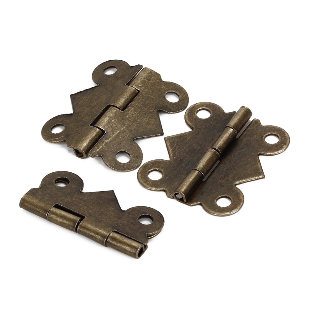 Winomo Bronze 20 Pieces Mini Butt Hinges 1 Inch Durable Iron Cabinet Hardware For Jewelry Boxes Model Making And Craft Projects