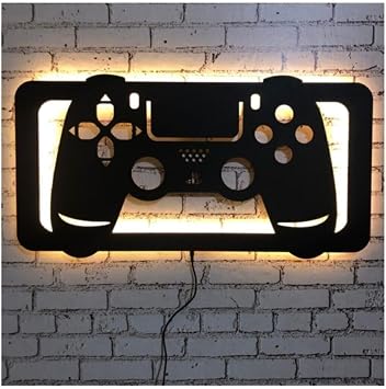 dekoraven Siyah PS4 Konsol Led I kl  Duvar Tablosu, ltatasar m286