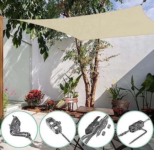 SunnyRoyal Kit de ferragens para toldo retangular com corda de fio de tensão 61 cm, kit de instalaçã
