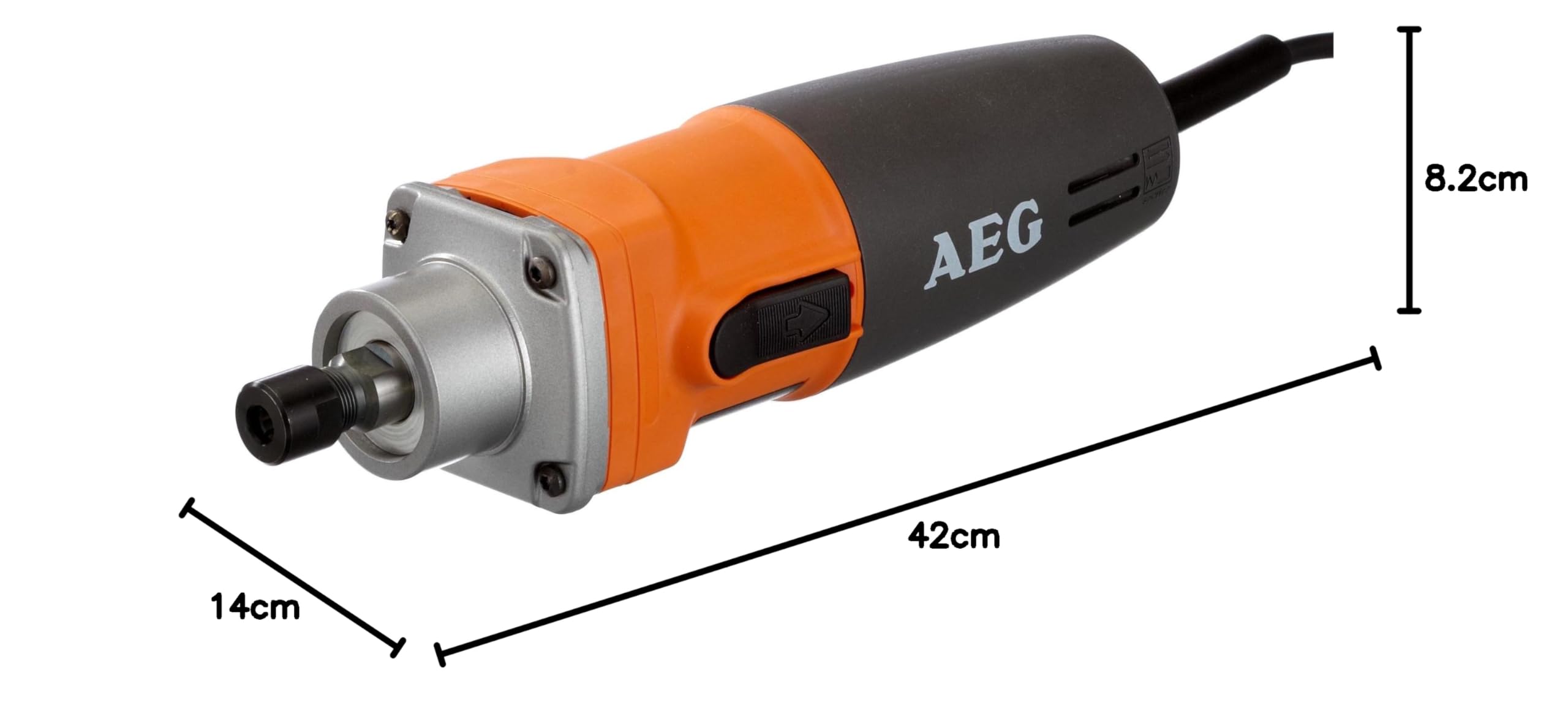 AEG - Meuleuse droite 500 Watts avec pinces 6 mm, légère (1,3Kg), 10 000 et 29 000 tr/min - GS500E