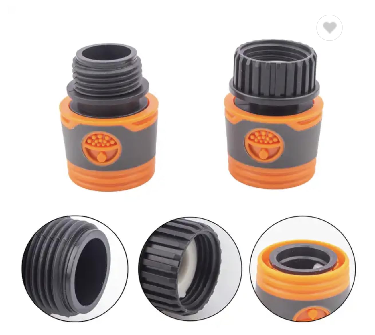 Shark Unlimited | Garden Hose Quick Connect Fittings, 3/4 inch Quick Release Hose Connector Set Male and Female, Adapters with 2 Pieces Rubber Gaskets