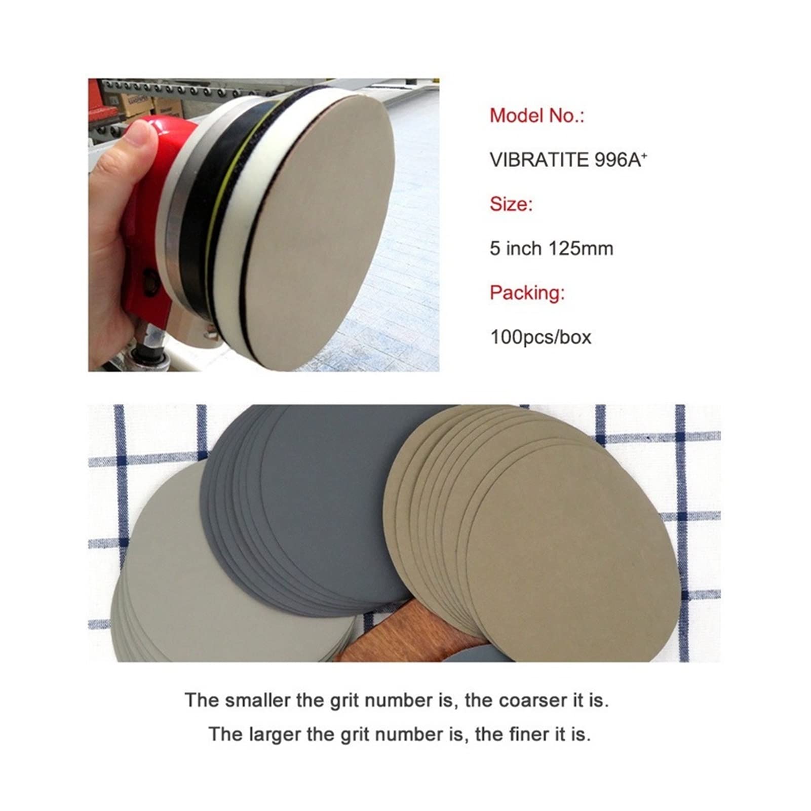 Papier de verre abrasif 50 pi 5 "Papier de verre mouillé et sec de papier de verre humide Crochet et boucle Papier de papope Polissage 320-10000grit (Color : 50Pcs)