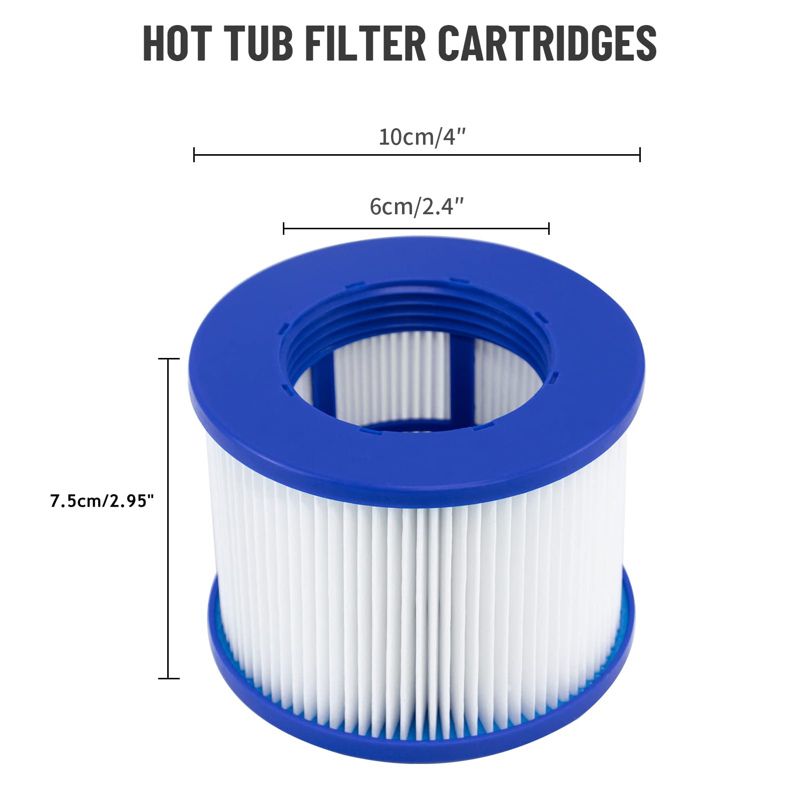 Hrozny Filtre Spa a Visser, Cartouche filtrante pour Clever Spa,Filtre 75 x 100 mm,Cartouche filtrante pour Spa. (4)
