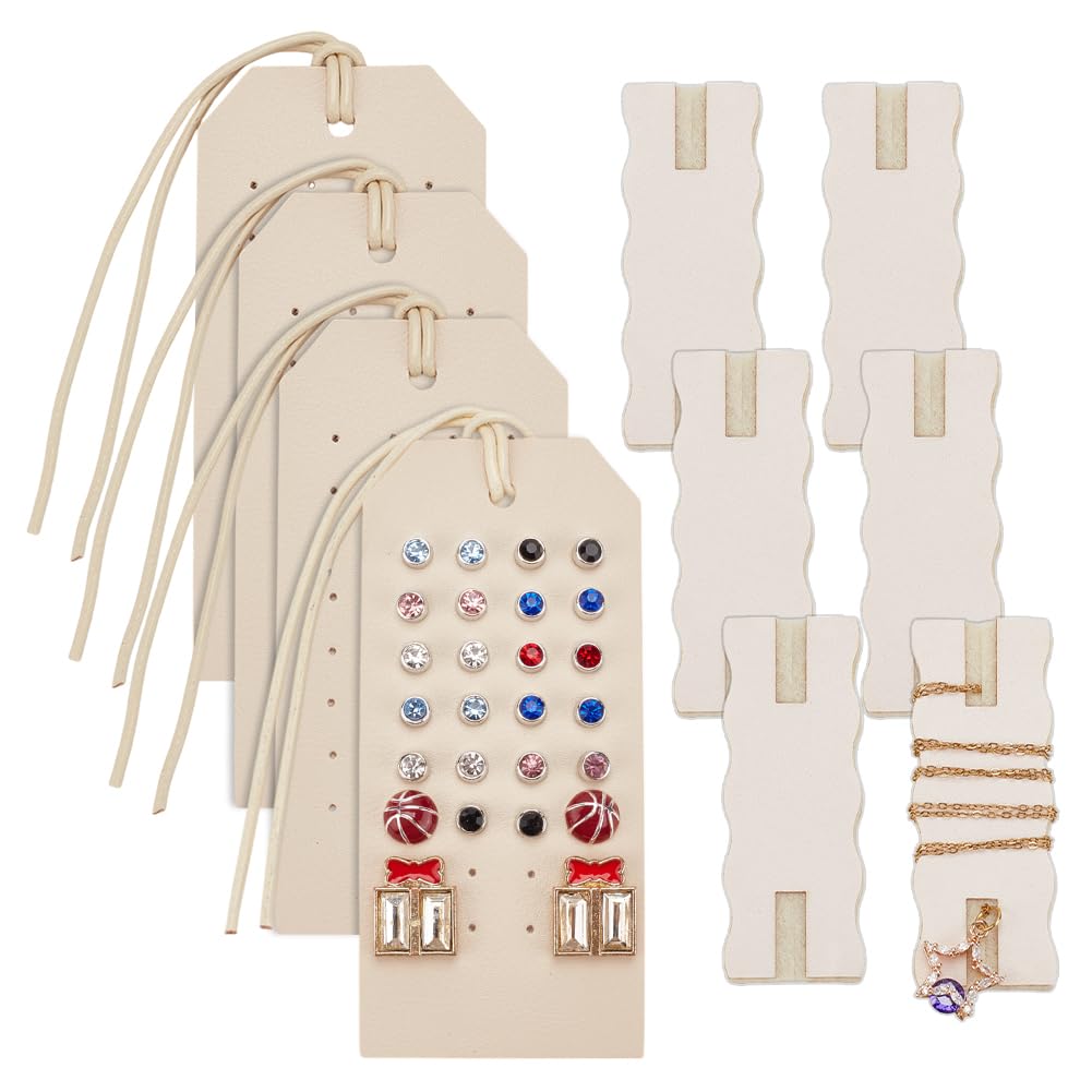 Cartes de rangement pour boucles d'oreilles en cuir et porte-bijoux portable