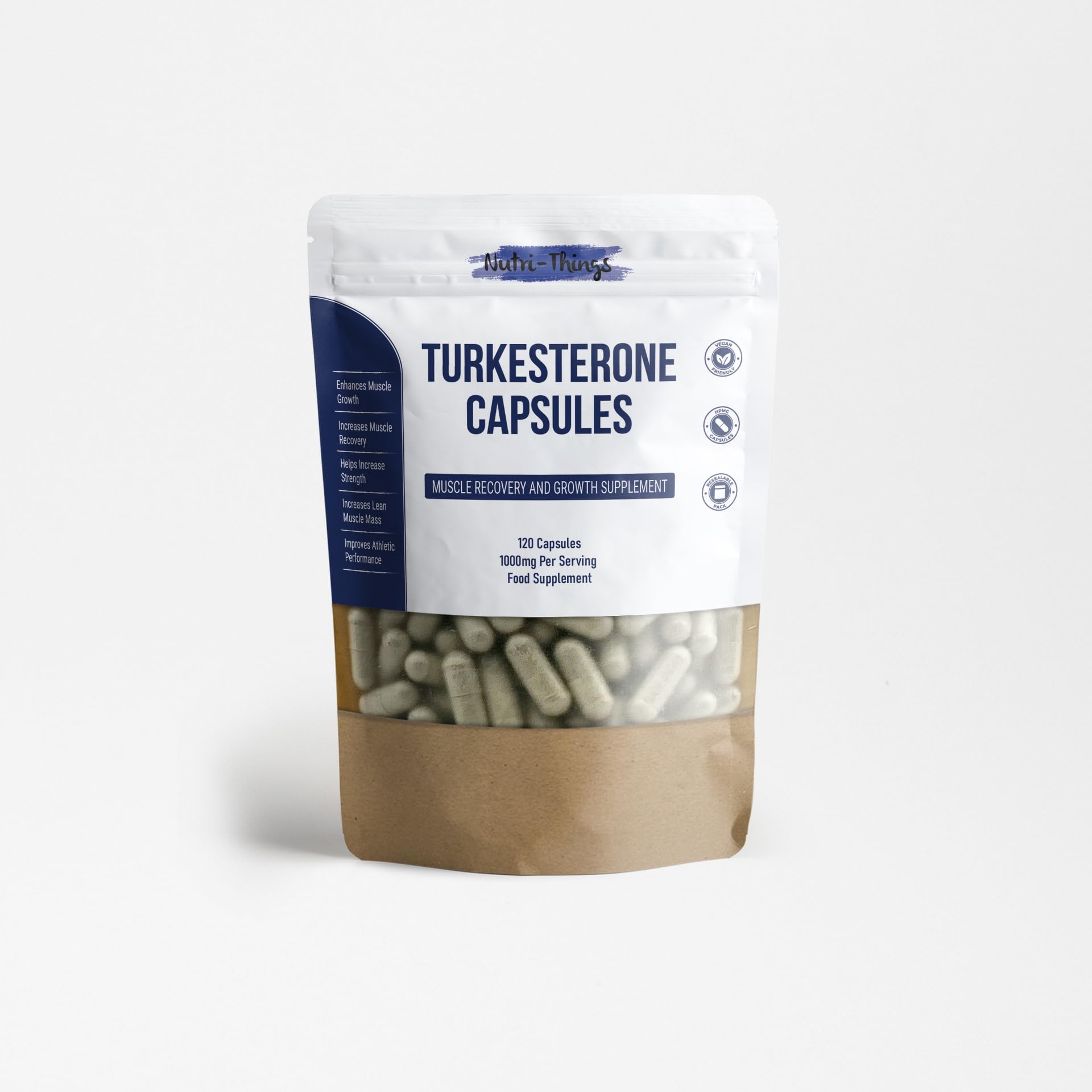 Turkesterone Capsules | Muscle Recovery and Muscle Growth Supplement | Max Strength 1000mg Per Serving | 120 Capsules