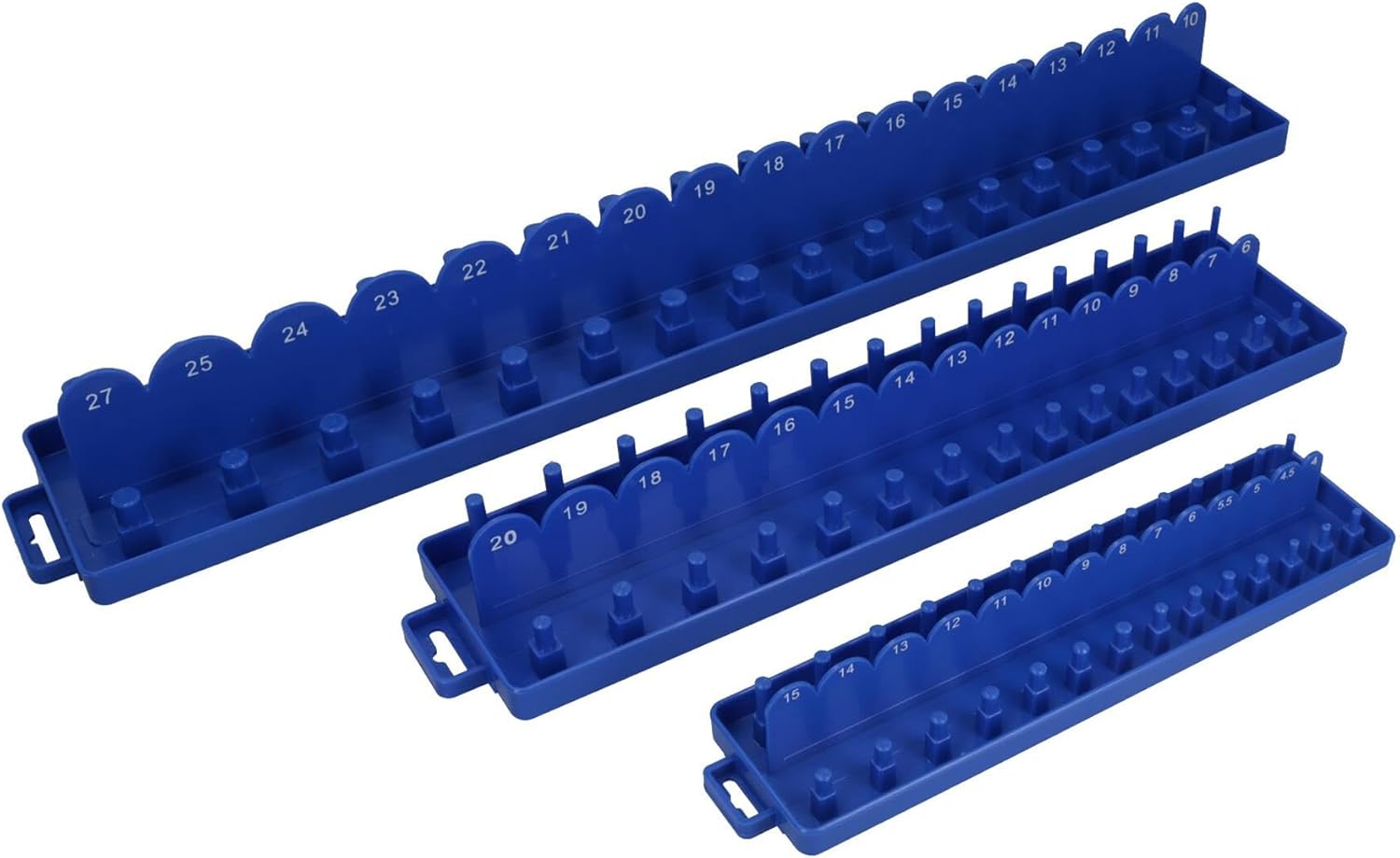 1/4" 3/8" And 1/2" Drive ABS Plastic Metric Socket Holder Tray Shallow and Deep