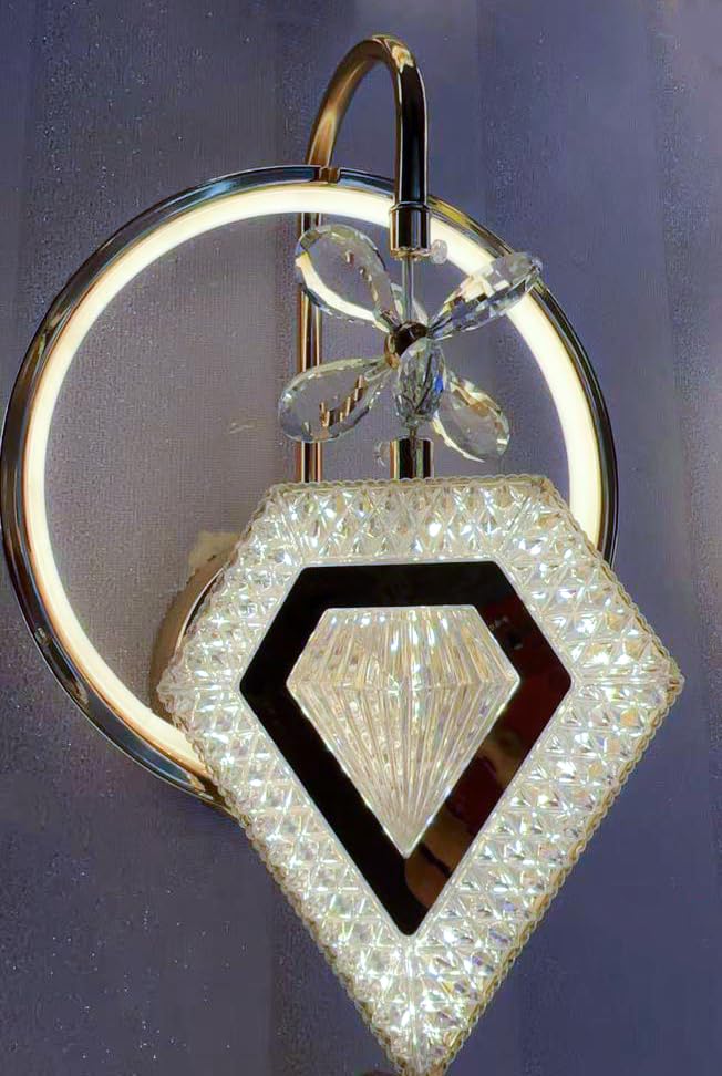Image of kinis Diamond Shape Energy-Efficient LED Wall Sconce for Living Room Space-Saving LED Wall Light-Perfect for Any Room /Modern Style Led Wall Lamps for Bedroom /Led Wall Scone for Kitchen /Restaurants