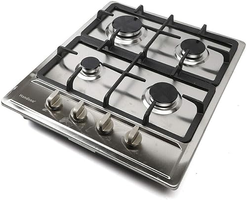 Miniatura 4 de Estufa de gas Gas Gas GLPG, Quemador de estufa de vidrio templado, 4 quemadores, parrilla de gas integrada (4 quemadores, 23 x 20 pulgadas)