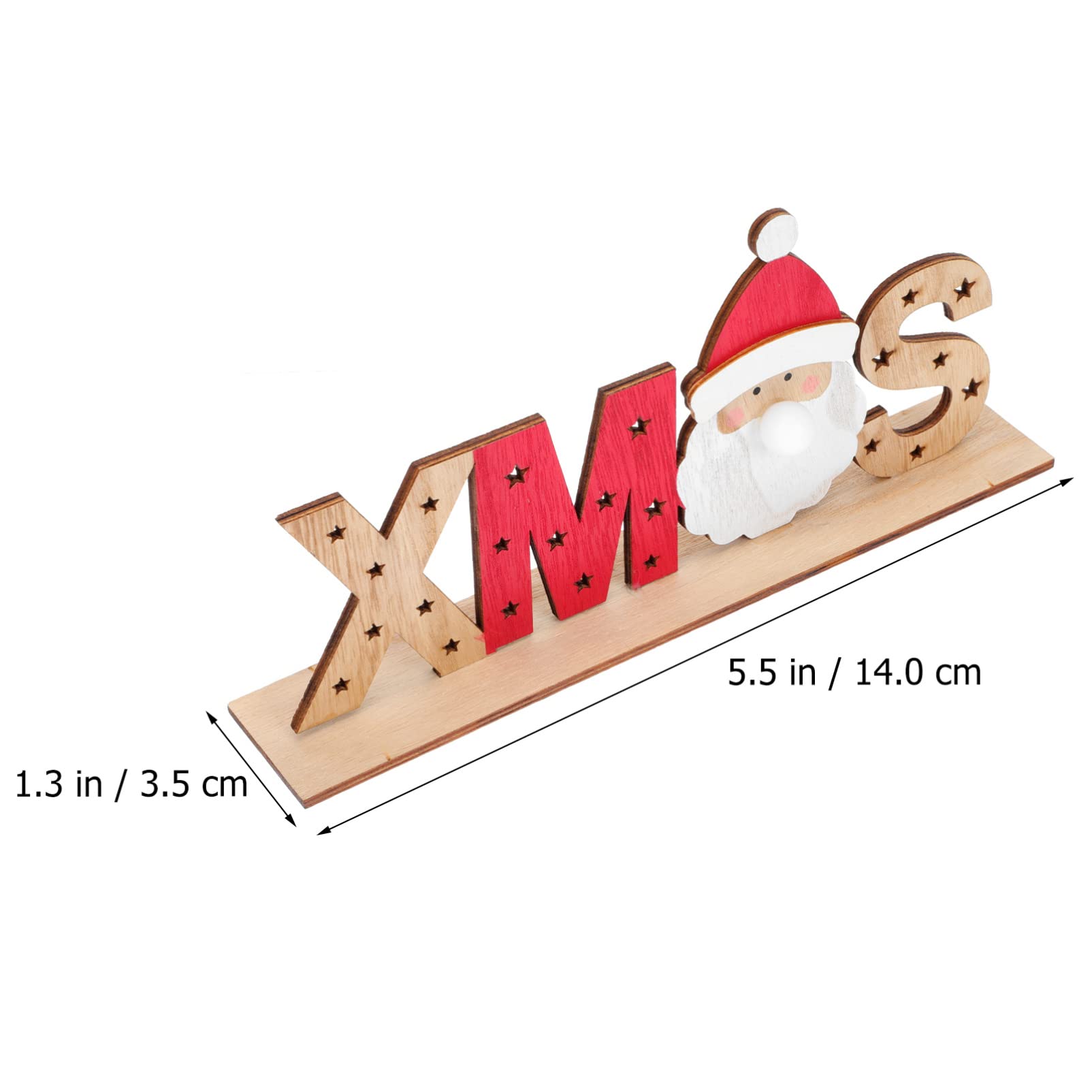Ciieeo 3 Piezas Adornos decoración Signos rústicos de Navidad centros de Mesa de Navidad lámparas de Mesa emblemas Adorno de Escritorio Brillante Adorno navideño de Madera