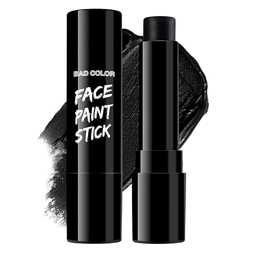 Pintura facial mezclable con crema negra para adultos, niños, ojos, softbol, fútbol, béisbol, deportes, no tóxica, hipoalergénica, para Halloween,