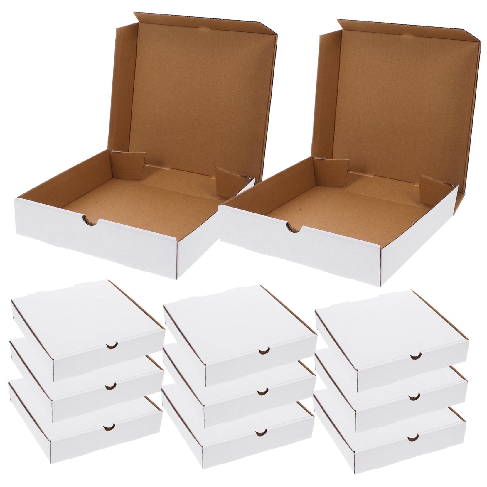 Hohopeti Cajas de Pizza Pequeñas de Cartón Corrugado de Color Claro, 30 Unidades Reutilizables de Papel Kraft, Cajas para Llevar y Horno de 6 Pulgadas, Embalaje Ecológico para Alimentos