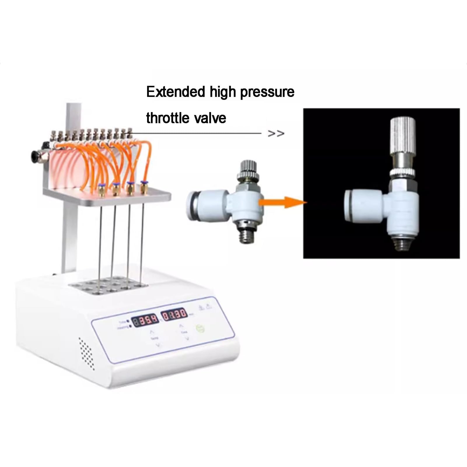 Evaporador Concentrador de Nitrógeno de 200 W/400 W, Concentrador de Purga de Nitrógeno con Pantalla LCD Y Tiempo De Temperatura Ajustable, Instrumentos de Análisis de Laboratorio