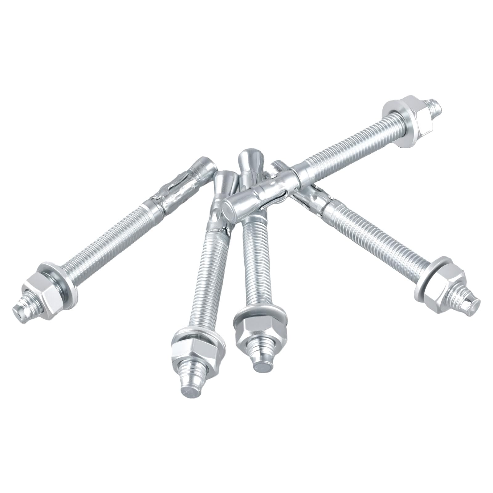 Ancrage galvanisé pour charges lourdes M10 x 100 mm, boulons d'ancrage M10, chevilles pour charges lourdes pour béton et maçonnerie, charges lourdes et montage industriel