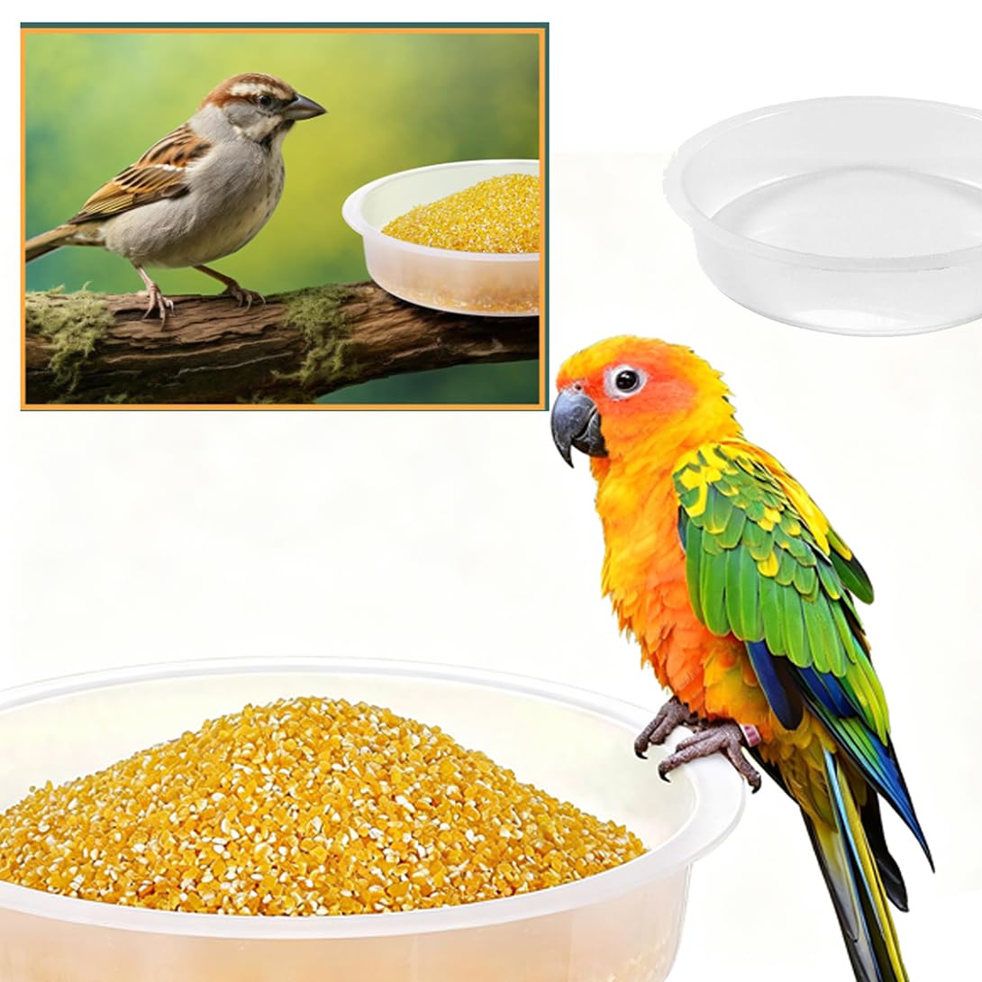 Cuencos de plástico transparente para comedero de pájaros, 2/4/10 paquetes de 18 cm, resistente a la intemperie, bandeja de semillas de agua de repuesto para pájaros silvestres, estación de
