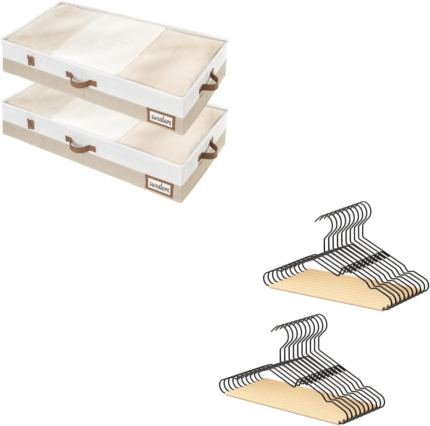 Large Under Bed Storage Containers with Wire Hangers