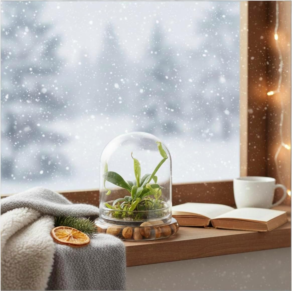 Maintenance Free Live Pitcher Plant (Nepenthes tobaica) Terrarium with Sundew Moss in Self Sustaining Glass Jar, Maintenance Free, Great Unique Gift and Home Décor, 100% Growth Guarantee