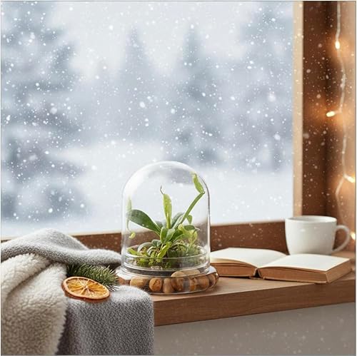 Miniatura 3 de Terrario de planta viva Nepenthes tobaica sin mantenimiento (con musgo Sundew) en frasco de vidrio autosostenible, sin mantenimiento, gran regalo