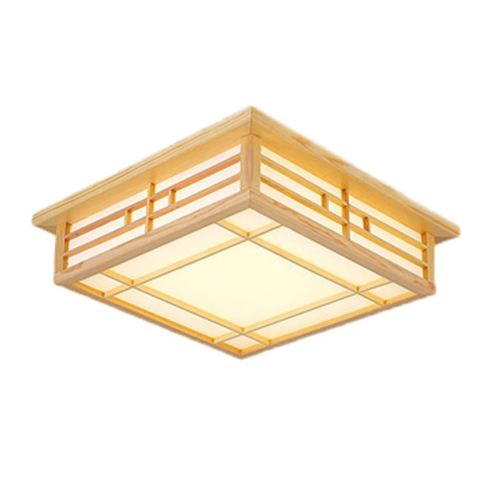 Nordische quadratische LED Deckenleuchte, minimalistische Holzleuchte