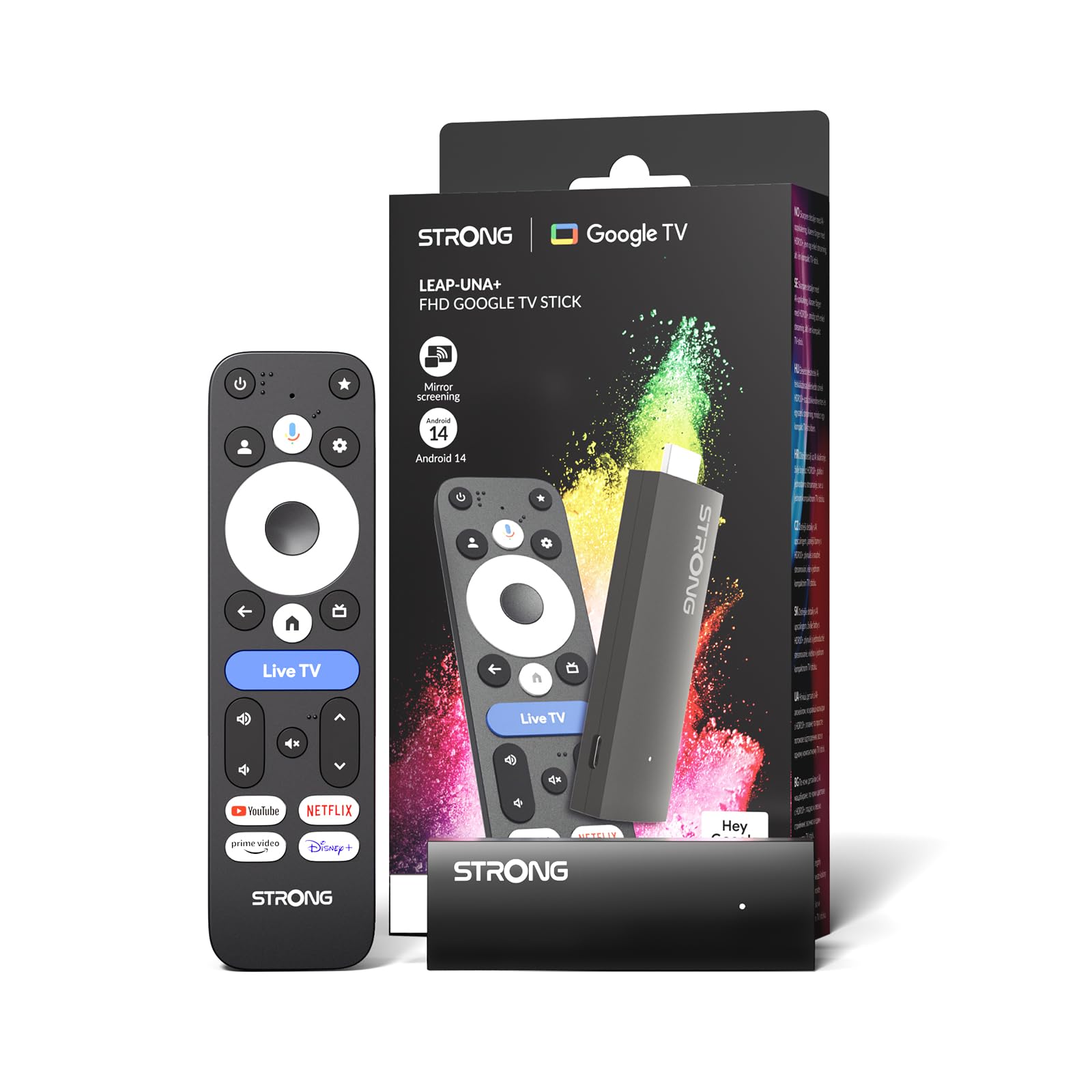 STRONG LEAP-UNA+ FHD TV Stick with Google TV, 8 GB Storage, HDR10+, HLG, Bluetooth 5, Google Assistant, Streaming Device for Smart TV Upgrade