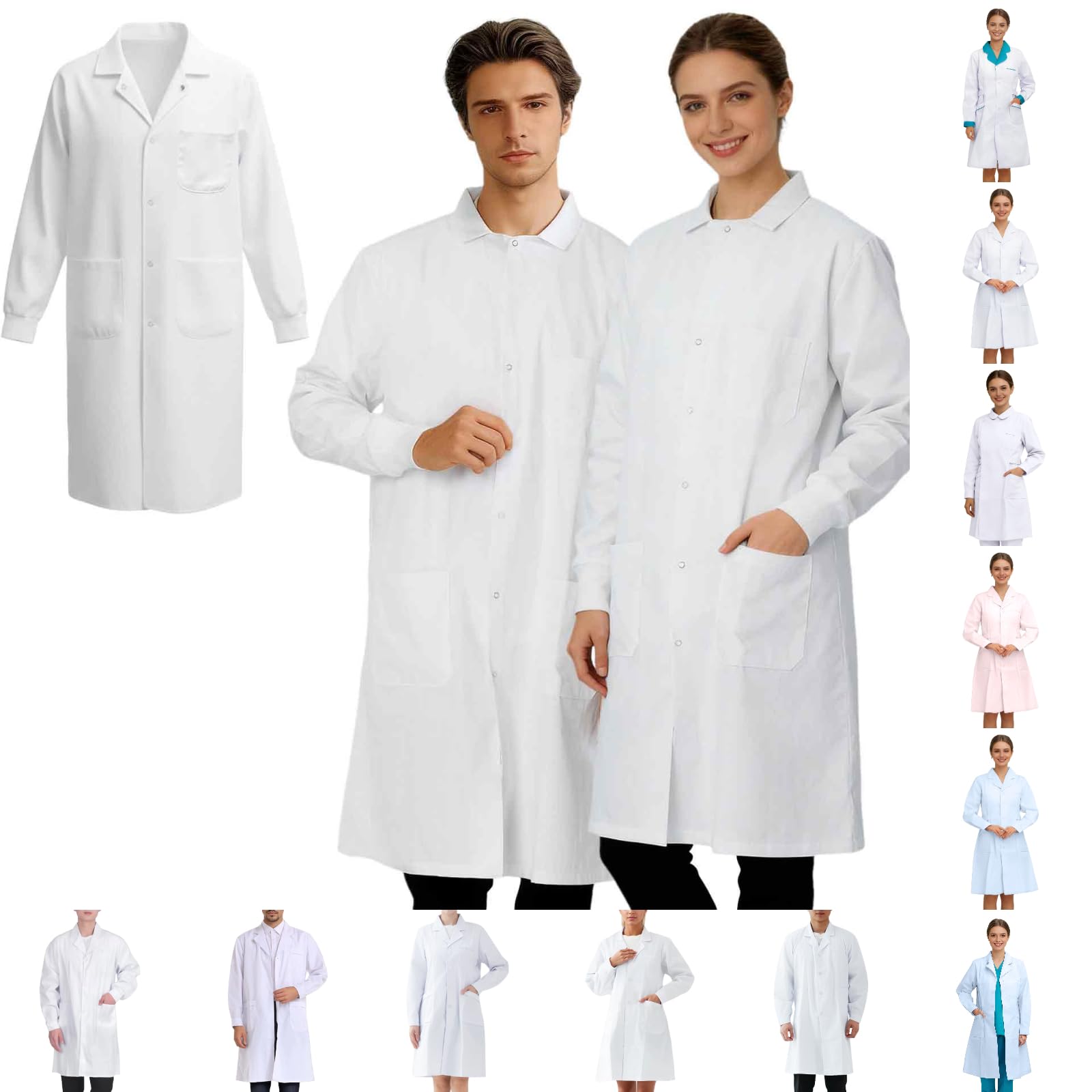 Générique Blouse De Chimie Blouse Blanche Chimie Lycee De Travail Homme Physique Infirmière Collège Cosplay Coton College Médecin