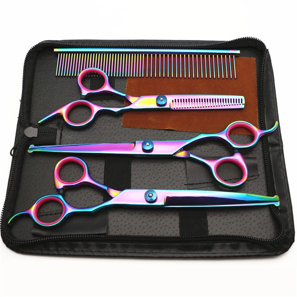 Set di Forbici per Pet Pet da 7,5 Pollici in Acciaio Inox, Kit di Forbici da Taglio per Capelli Pet, Pet Grooming Shears con Pettine per Cani E Gatti