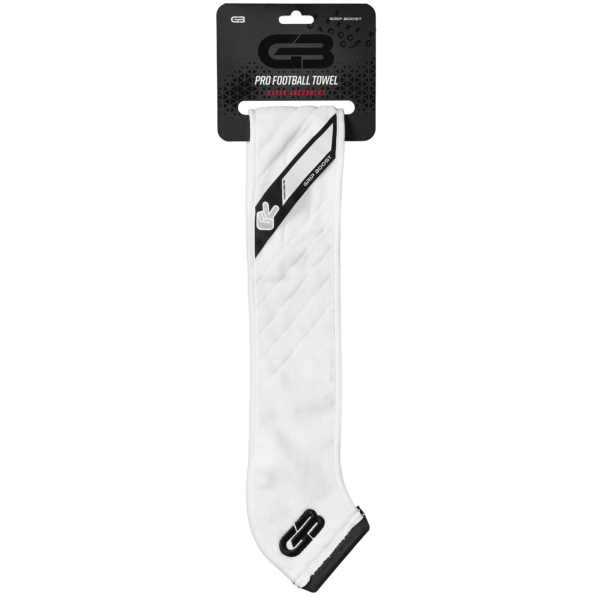 Grip Boost Streamer Football Towel 3.0 with Football Glove Cleaner, Thin Sports Towel, Dries Hands & Football Accessories (White)
