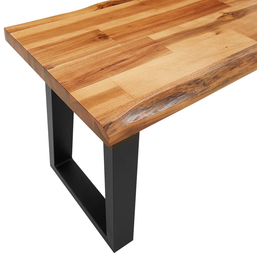 Banc avec bord vivant 140 cm bois d acacia massif