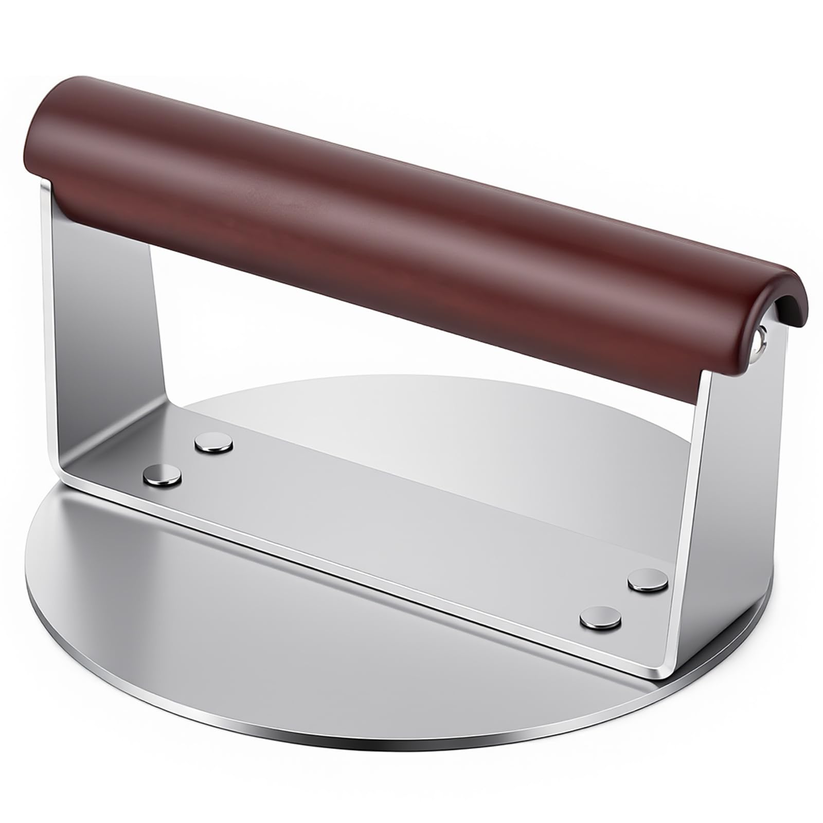 Tesmotor Smash Burger Press 15cm, Heavy Duty Burger Smasher with Wooden Handle, Cast Iron Hamburger Press for Griddle, Flat Top Grill & BBQ Cooking, Meat Press Grill Accessory