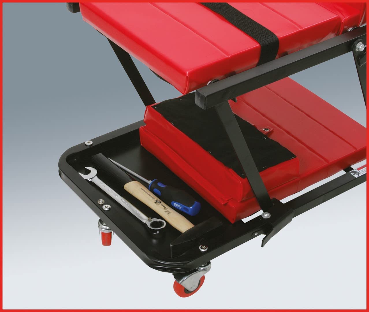 KS Tools 500.8000 Werkstattliege und Klappsitz, 1200x460mm | 500.8000, Werkstattliege