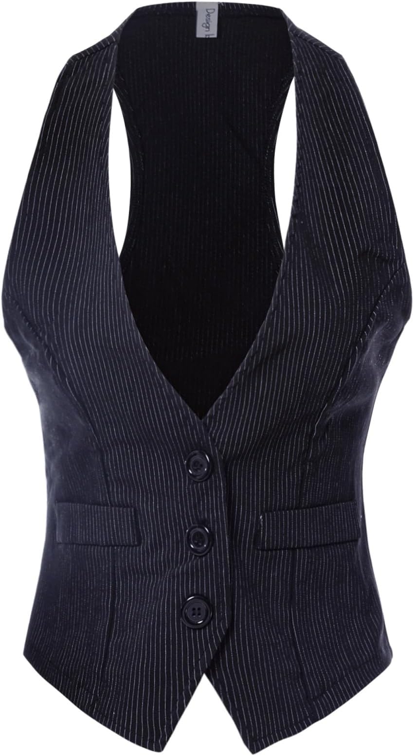 Design by Olivia Women's Dressy Casual Versatile Racerback Vest Tuxedo Suit Waistcoat