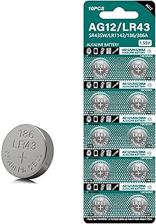 Pack of 10pcs/Sheet LR43 Alkaline Button Batteries 1.5V Coin Cell Battery for Watches Calculators and Digital Cameras Multi Device Battery