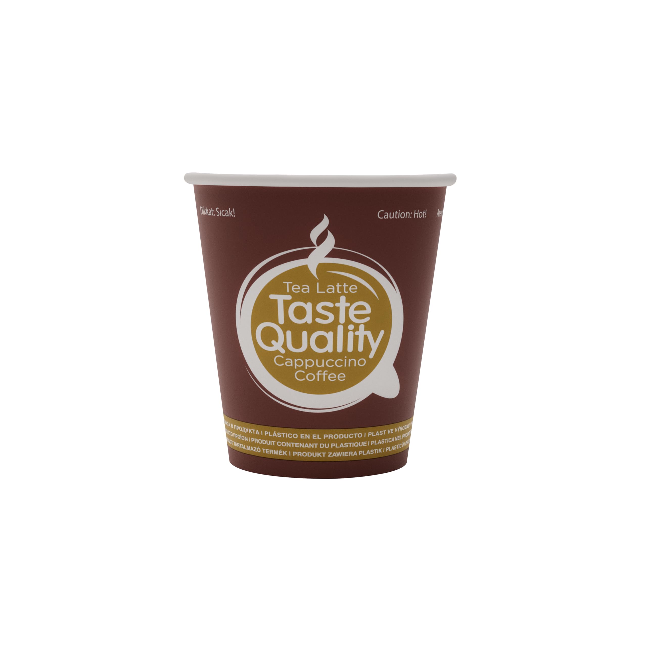 CUPTOYOU 75 adet tek kullanımlık karton bardak, kağıt dondurma bardakları, kahve bardakları, çay, sıcak ve soğuk içecekler, parti bardakları, "Taste Quality" 8 oz (250 ml)