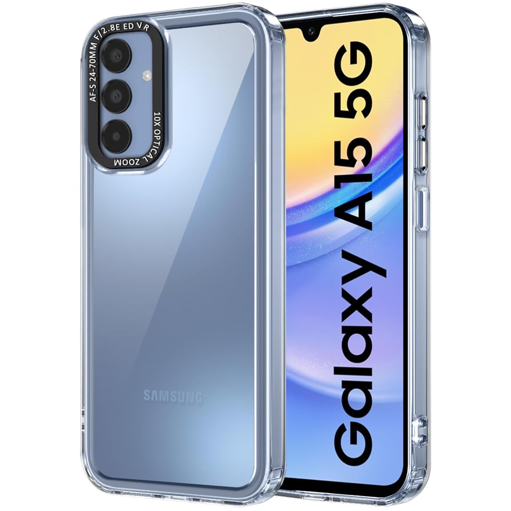TheGiftKart Hybrid ShockProof Back Cover Case for Samsung Galaxy A15 5G | Stylish Camera Border | Electroplated Buttons | Crystal Clear Hard Back Case for Samsung A15 5G (TPU & PC, Transparent Bumper) (B0D6BCKNZN) Amazon Price History, Amazon Price Tracker