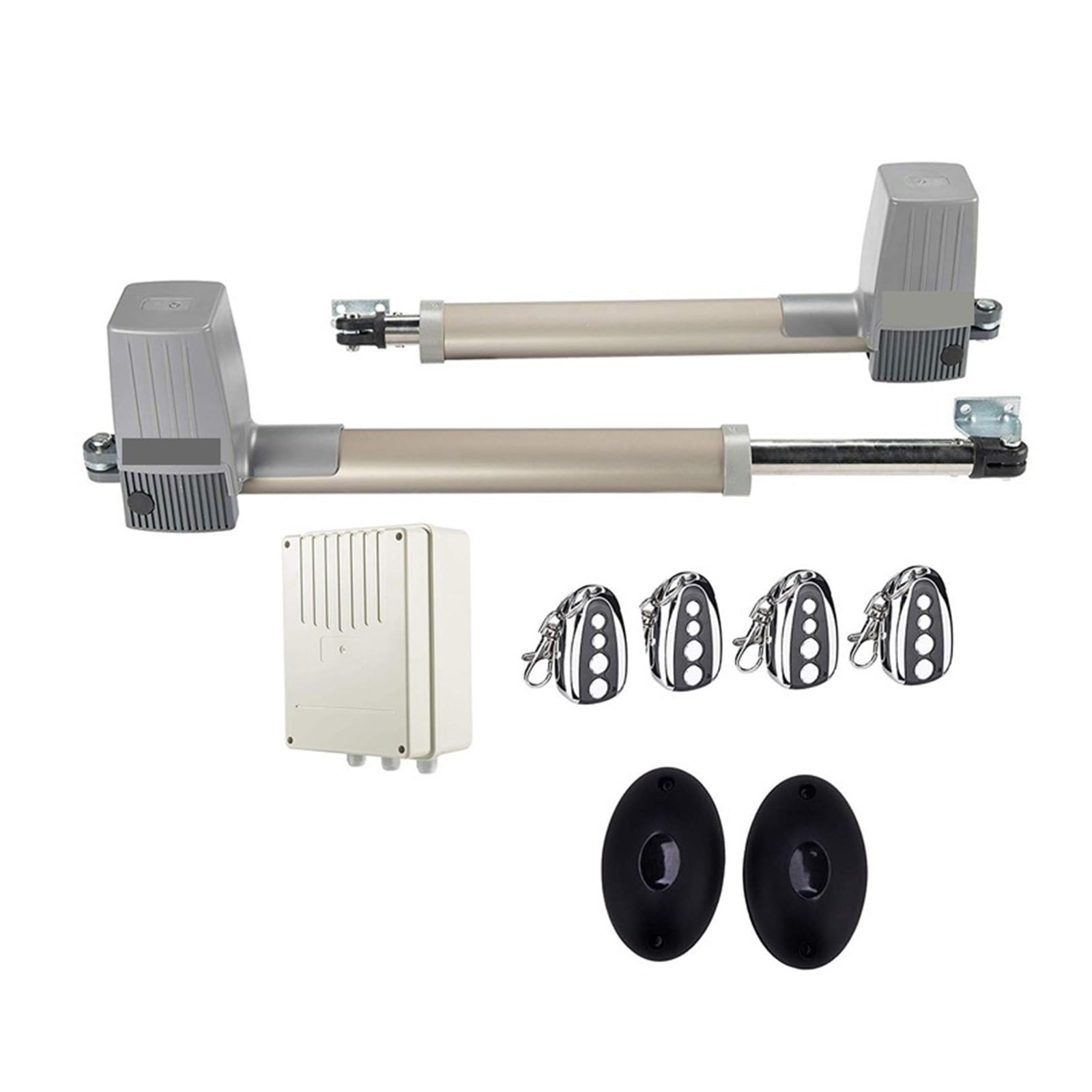 Rsgxlfqzvak Kit3 Automatic Gate Opener, Dc 300Kg 2.5Meter Double Arm Solar Gate Actuator Auto Swing Door Operator Electric 24Vdc Opener(Kit3)