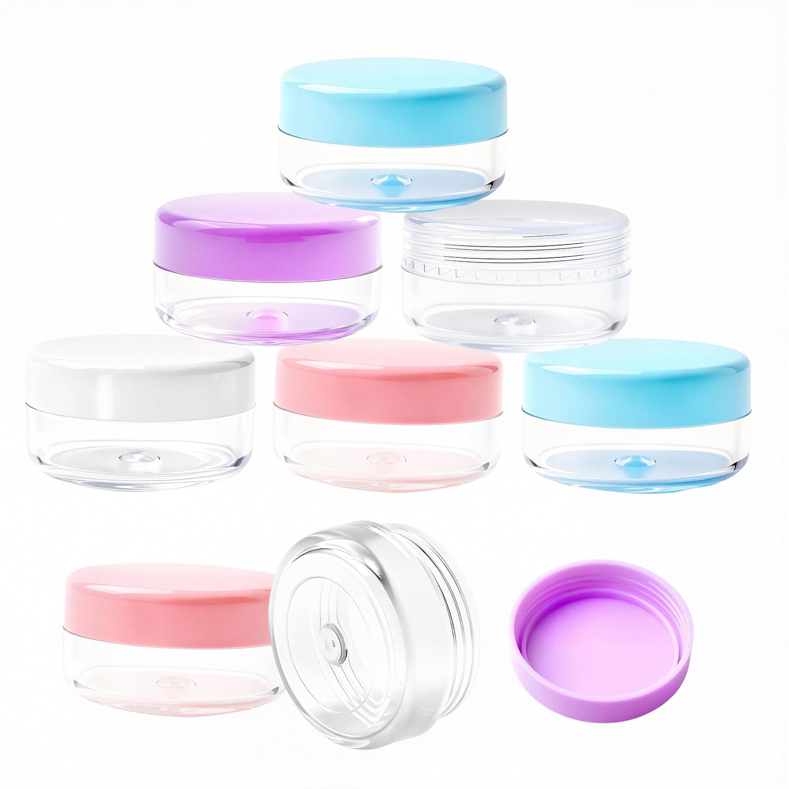 25-Pack 5g Small Travel Containers - Multi-Color Cosmetic Sample Jars with Lids - Leak-proof & Refillable Travel Cosmetic Containers for Skincare, Glitter, Lotion, Face Cream & Lip Balm-image-35