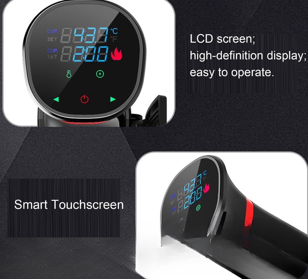 Sous Vide Precision Cooker Machine,1100W Waterproof Thermal Immersion Circulator with Indicator Light & Full Touch Screen Control, for Restaurant, Home, Camping