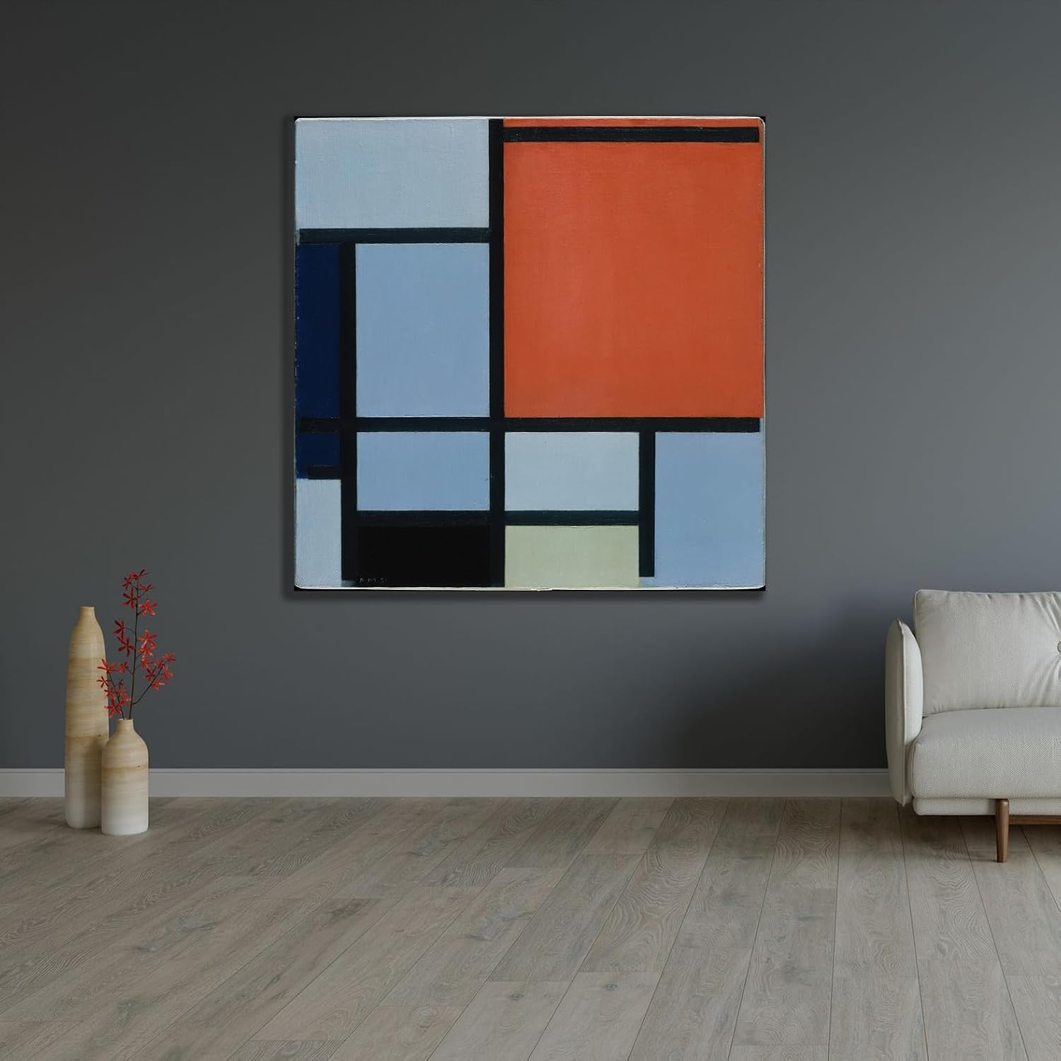 ArtDirect Composition (1921) Unframed Art Print Giclee Poster by Piet Mondrian - Ready for Framing with Customization Sizes 8x8, 11x11, 16x16, 24x24, 36x36 and 48x48 inches