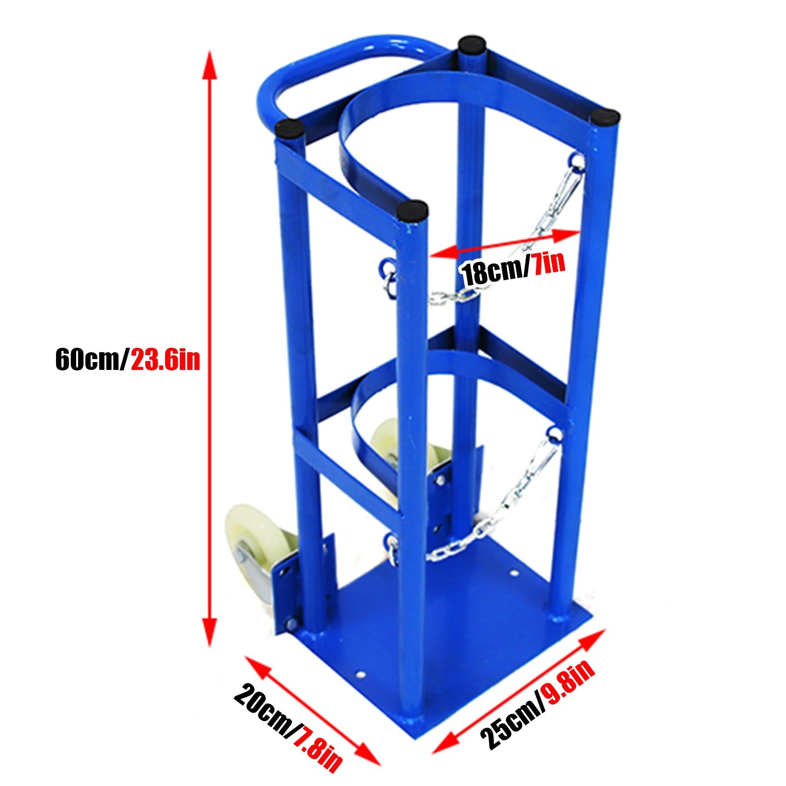 Genérico Soporte portátil para bombonas de Gas con Ruedas y asa, Soporte de Almacenamiento Duradero para Taller y Caravana, solución de fácil Movilidad para bombonas de Gas, diseño Resistente, transp