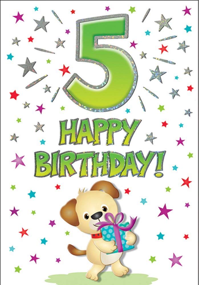 Piccadilly Greetings Modern Juvenile Birthday Card Age 5-7 x 5 inches
