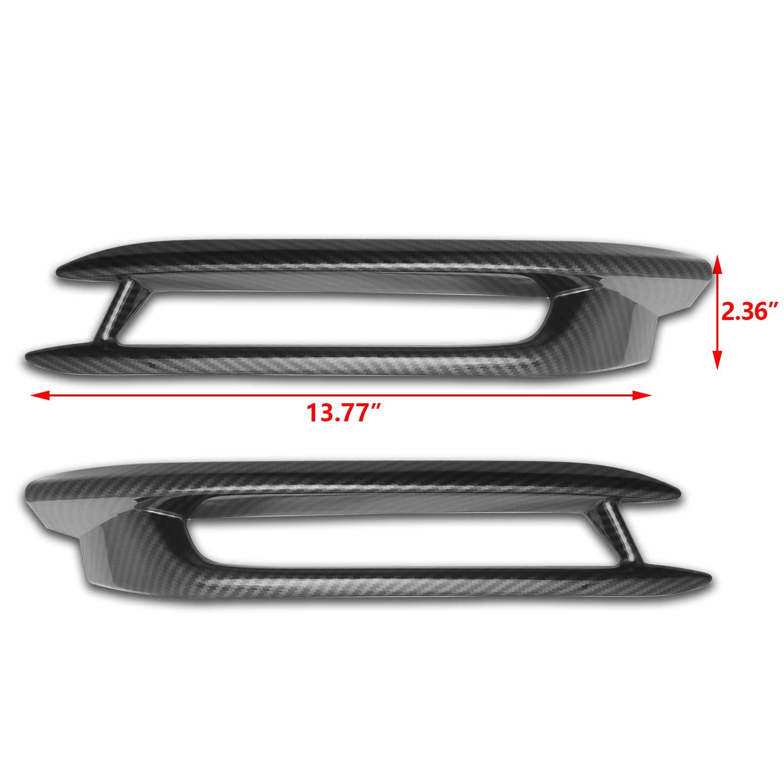Xotic Tech Exterior Front Fog Light Frame Cover Trim, Carbon Fiber Pattern, Compatible with Honda Accord 10th Gen 2018-2020