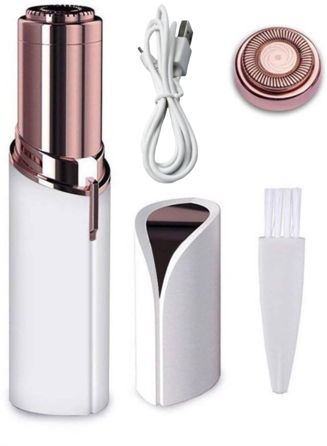 Loyalmart Facial Hair Removal Usb Rechargeble Pain Less Blawless Machine For Women - Face, Chin, Cheek, Eyebrow, Upper Lip Hair Remover For Women - Lipstick Shaped (White & Golden) (B0CSSFQJD3) Amazon Price History, Amazon Price Tracker